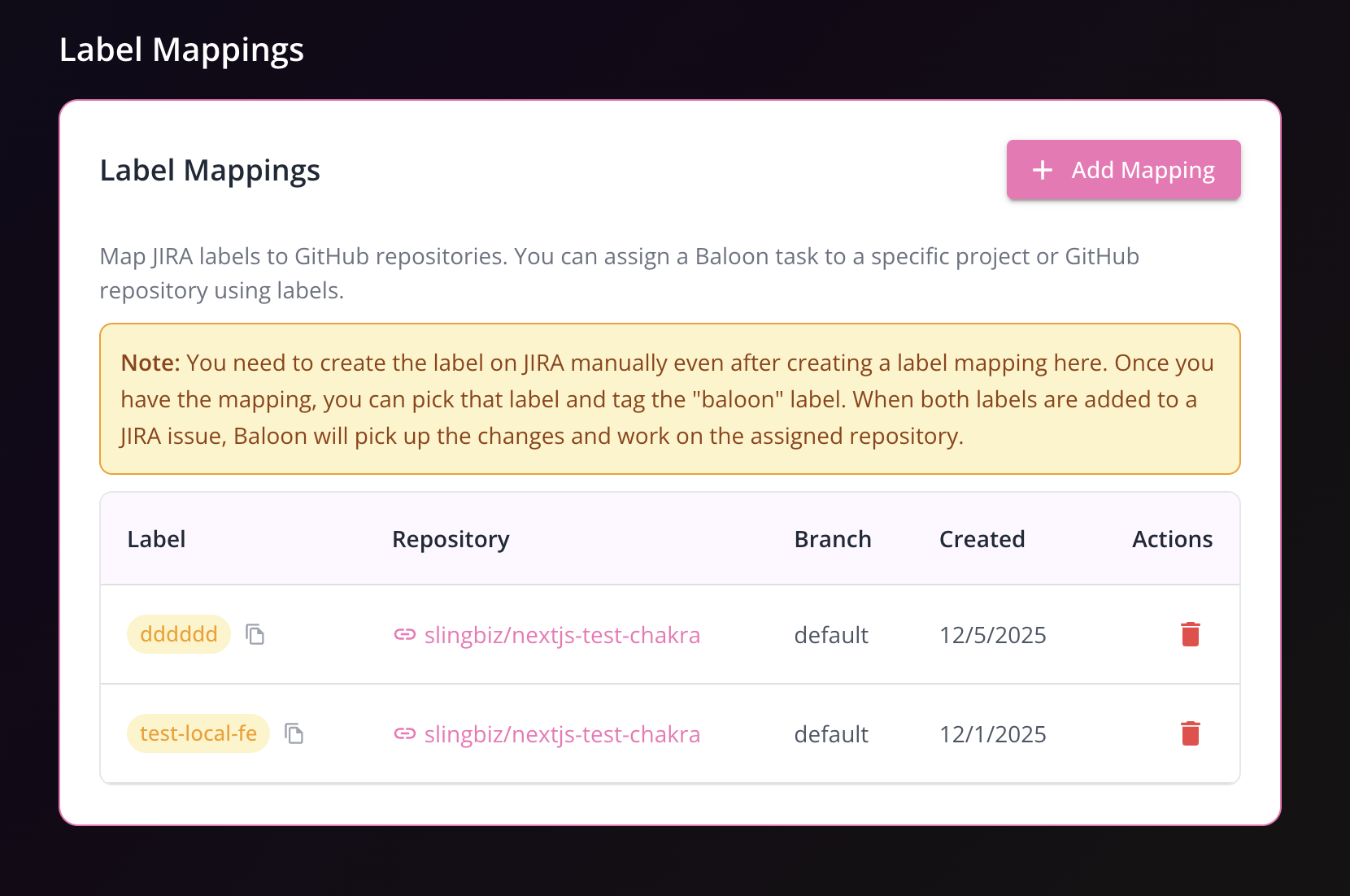 Set Up Repository Labels