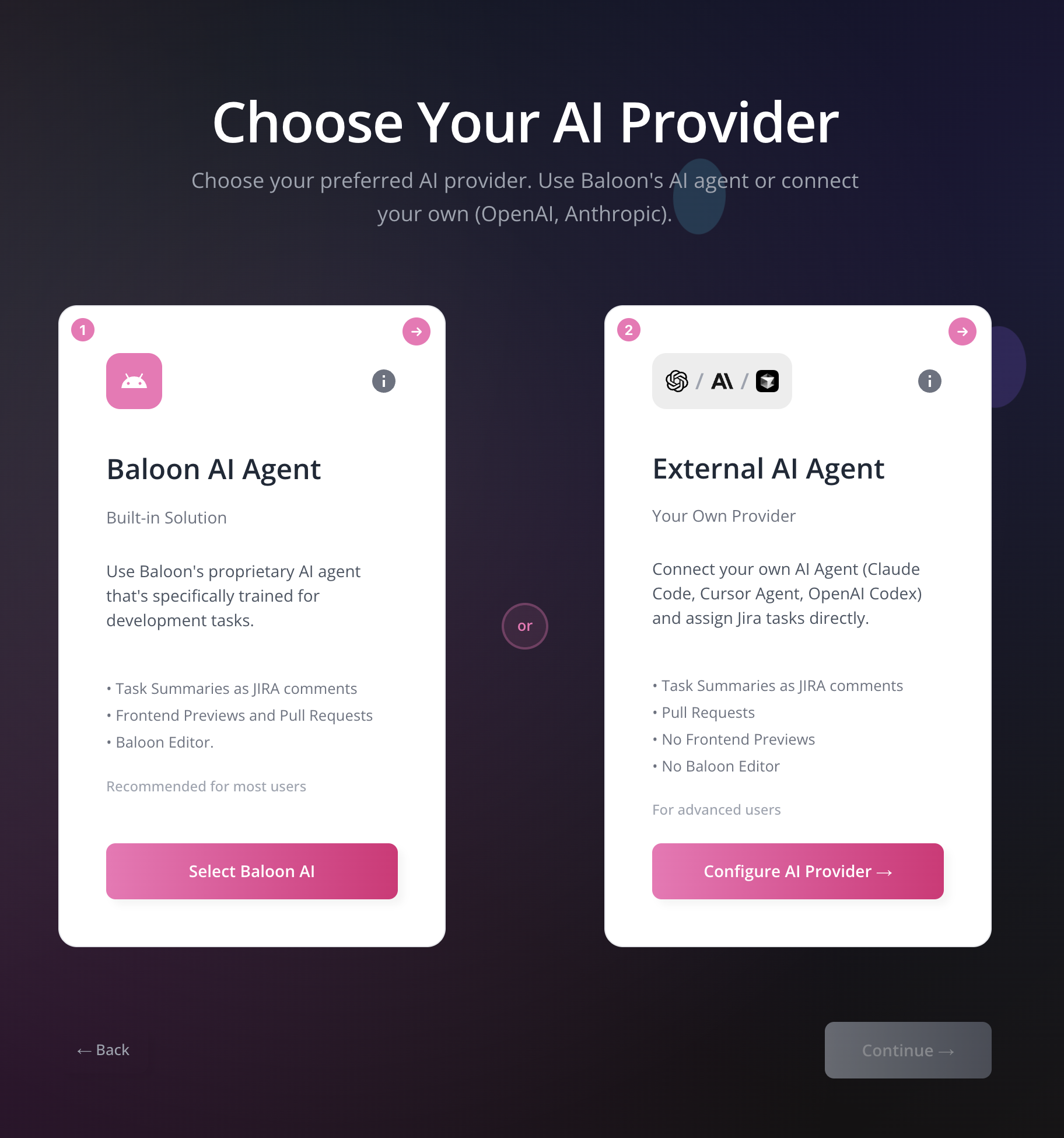 Complete Setup on Baloon.dev